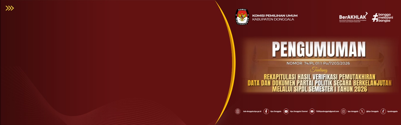 HASIL VERIFIKASI PEMUTAKHIRAN DATA DAN DOKUMEN PARPOL BERKELANJUTAN SEMESTER I TAHUN 2026